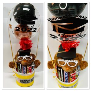 Candy Bouquet Teddy Bear Hot Air Balloon Arrangement