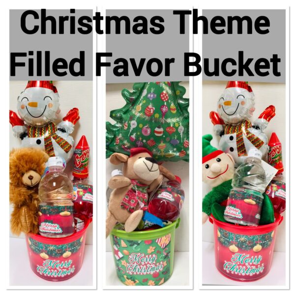Christmas Theme Filled Favor Bucket Christmas Gifts