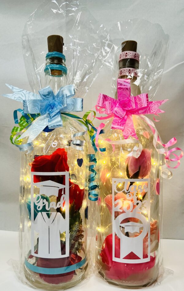 Graduation Led Light Floral Bottle Lamp Graduation Gifts