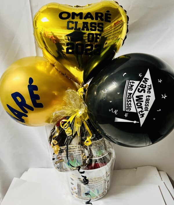 Graduation Personalized Bucket with Graduation Foil Balloon Graduation Gifts
