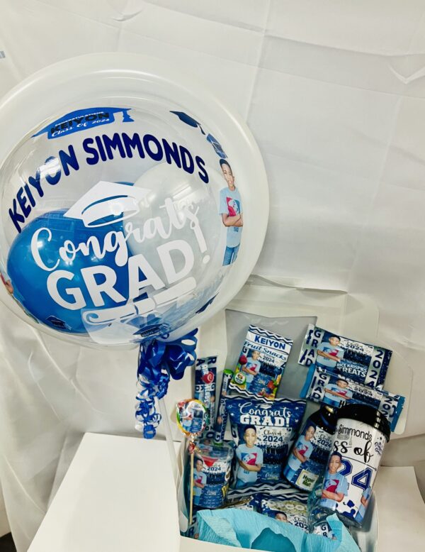 IMG_1545 Graduation Fully Personalized Bucket/Gift Box/Basket With Bubble Balloon