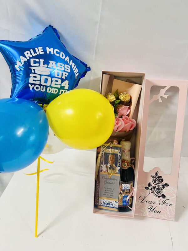 Sweet Rose & Shine Cider Gift Box Foil Balloon Bouquet