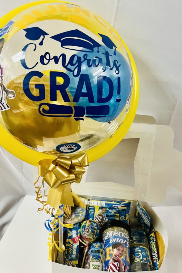 IMG_1644 Graduation Fully Personalized Bucket/Gift Box/Basket With Bubble Balloon