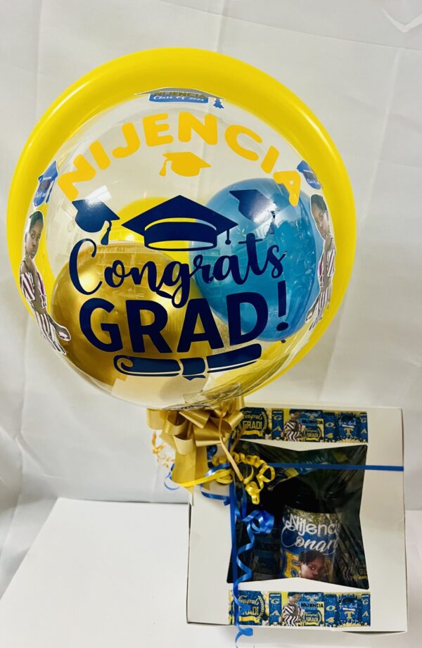 IMG_1650 Graduation Fully Personalized Bucket/Gift Box/Basket With Bubble Balloon
