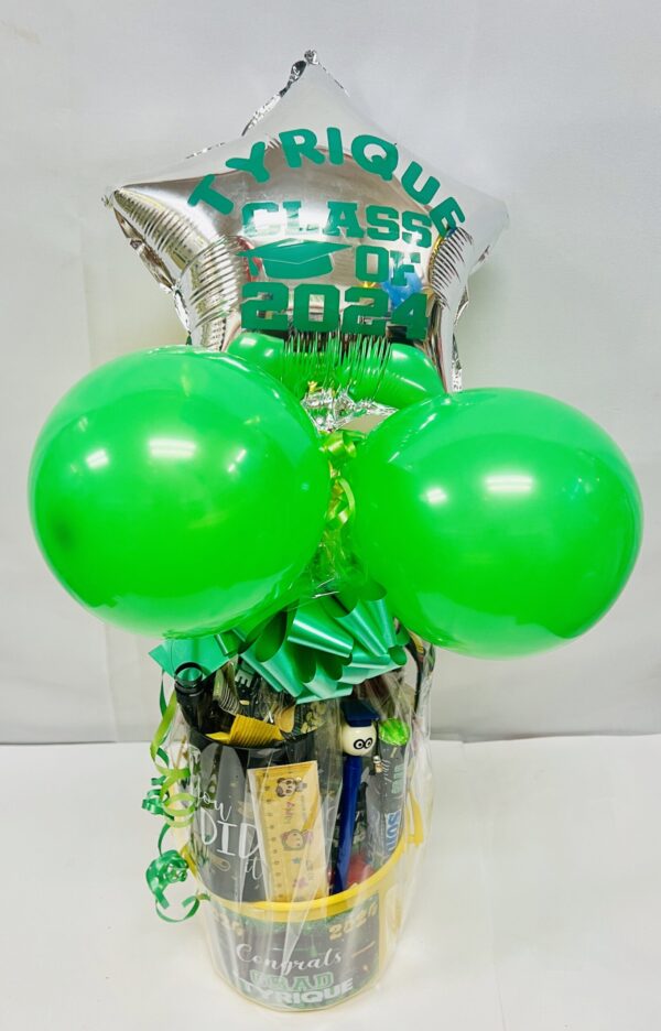 IMG_1653 Graduation Personalized Bucket with Graduation Foil Balloon