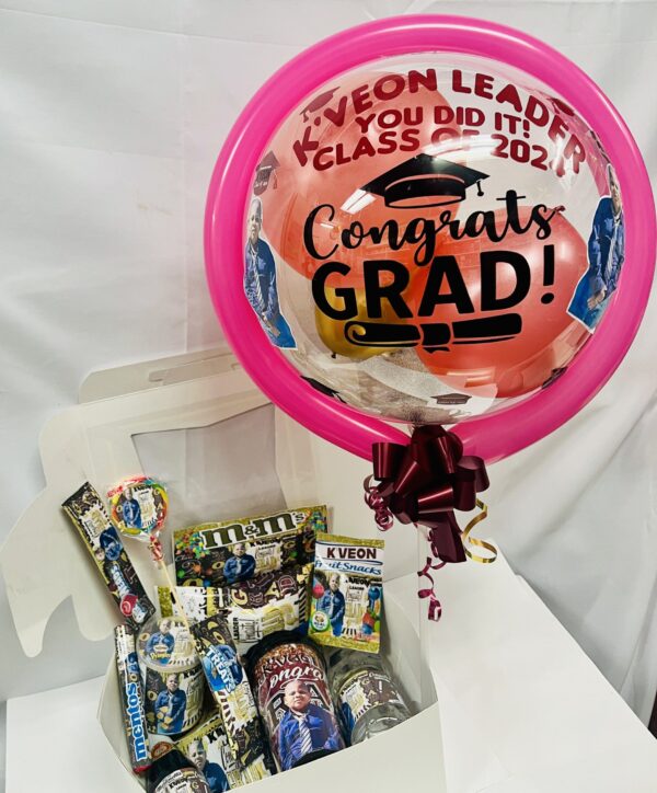 IMG_1671 Graduation Fully Personalized Bucket/Gift Box/Basket With Bubble Balloon