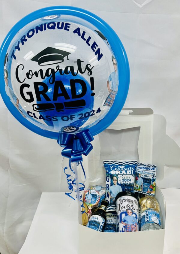 IMG_1748 Graduation Fully Personalized Bucket/Gift Box/Basket With Bubble Balloon