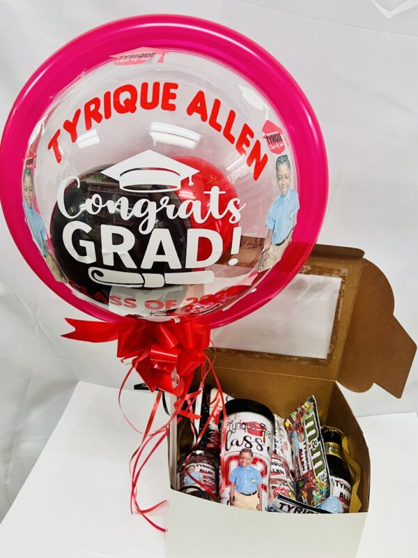 IMG_1750 Graduation Fully Personalized Bucket/Gift Box/Basket With Bubble Balloon