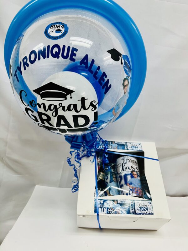 IMG_1758 Graduation Fully Personalized Bucket/Gift Box/Basket With Bubble Balloon