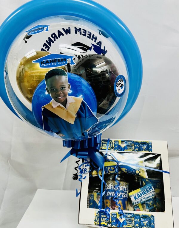 IMG_1760 Graduation Fully Personalized Bucket/Gift Box/Basket With Bubble Balloon