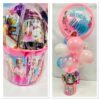 Personalized bucket with balloon bouquet