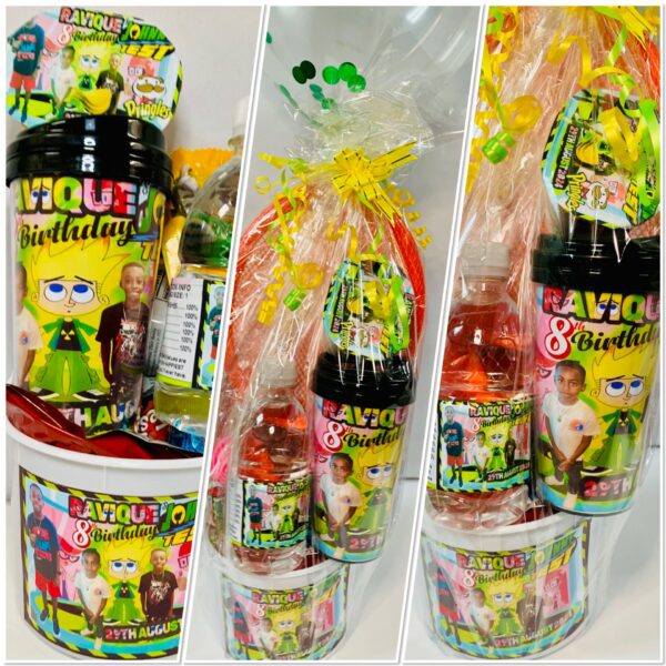 Personalized Bucket with tumbler Personalized Bucket/Gift Box/Gift Basket filled with Personalized Acrylic Tumbler - (with confetti balloon)
