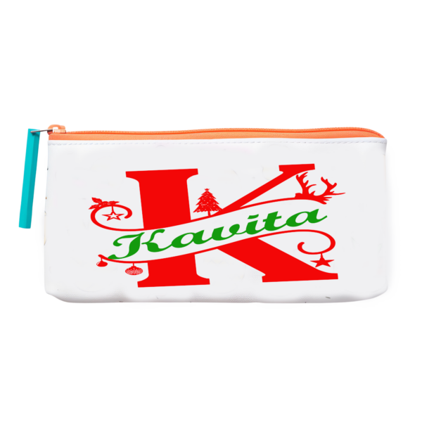 Pencil Case Monogram Name large Christmas Personalized Pouch