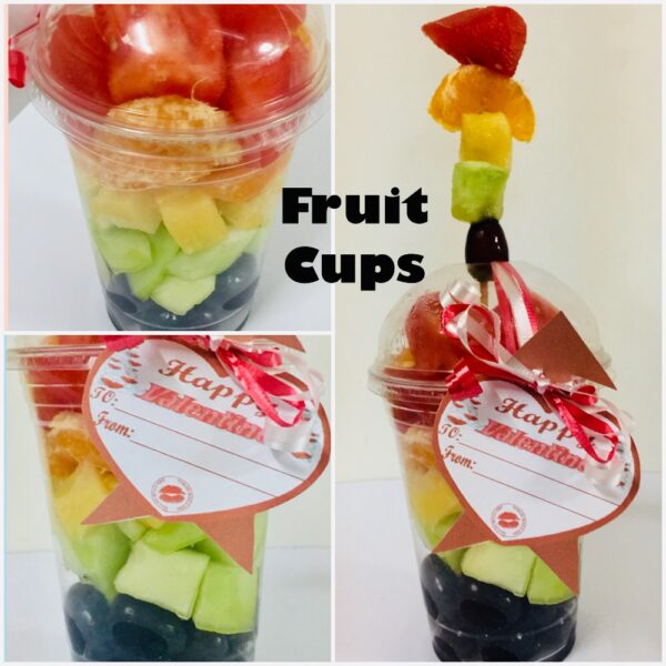 Rainbow Fruit Cup Valentine Fruit Cup