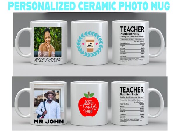Teacher Personalized Ceramic Coffee Photo Mug Teacher Gifts