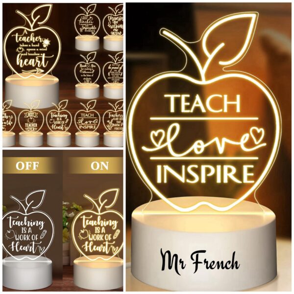 Teacher's Engraved Acrylic Night Light Teacher Gift