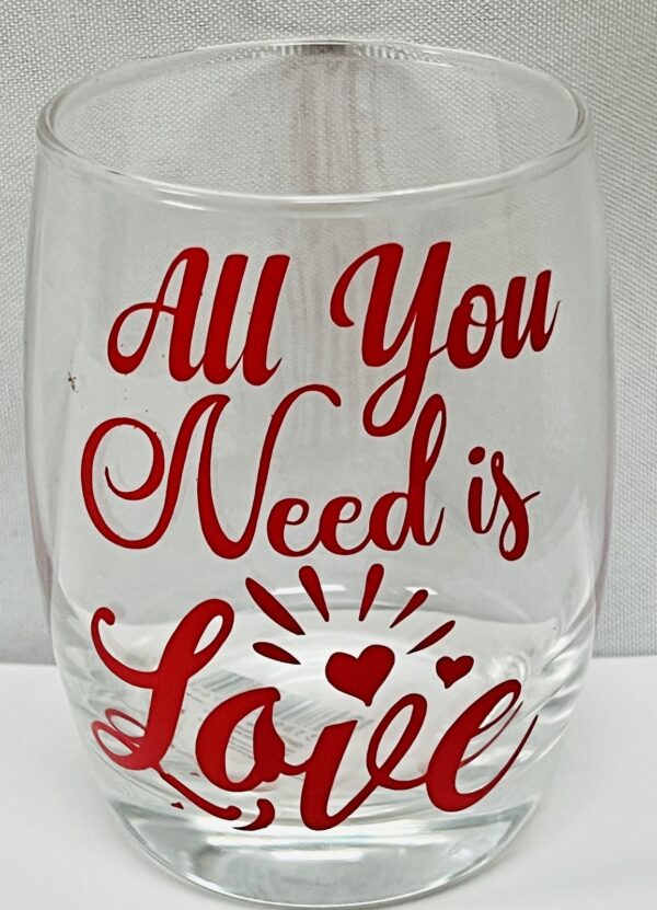 Valentine Stemless Wineglass Valentine Gift