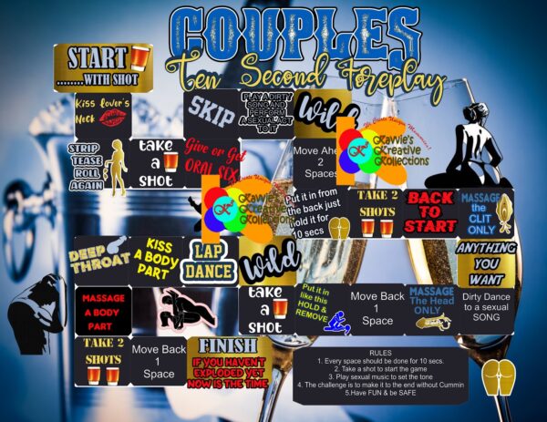 Board Game Couples Ten Second Foreplay Adult Board Games