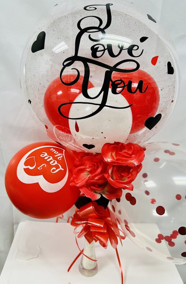 Bubble balloon Floral Bouquet Valentine's Personalized Bubble Balloon