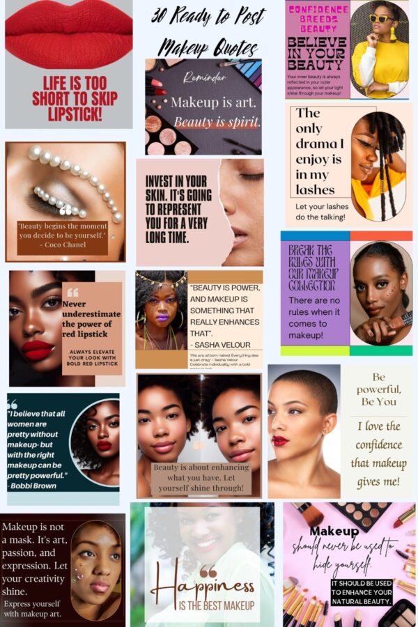 30 Ready to Post Makeup Quotes Infographics for Social Media