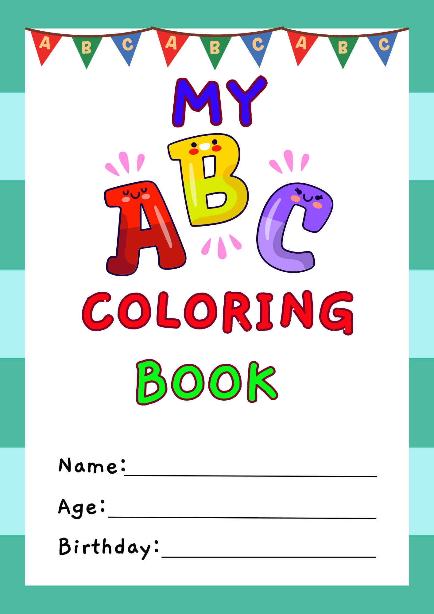 Digital ABC Coloring Book | 28 High-Quality PNG Sheets | Instant ...