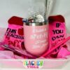 Teacher’s Appreciation Wine Tumbler Gift Basket – Keychain, Socks & More with Balloon