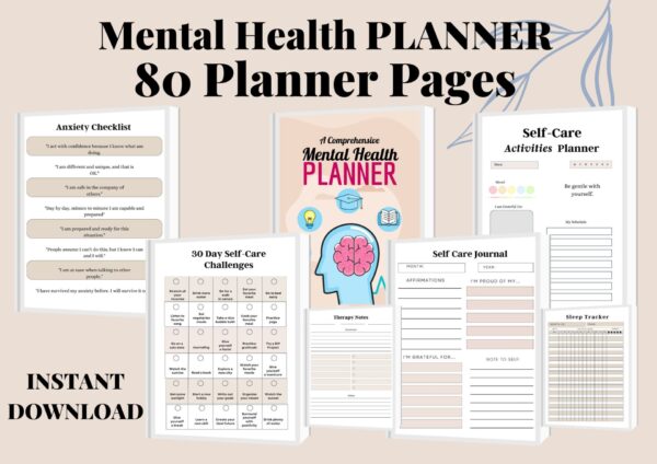 A Comprehensive Mental Health Planner | Mental Health Planner | Printable Mental Health Planner | Mental Health Journal | Digital Planner