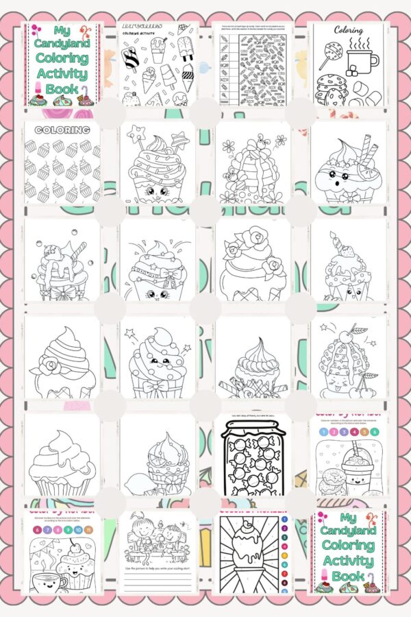 My Candyland Coloring Activity Book Photo Collage Coloring Book