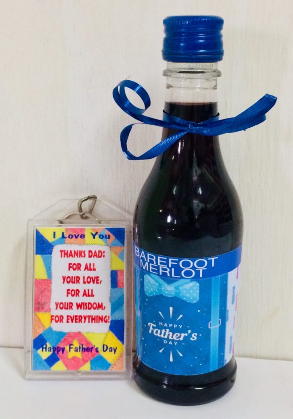 Personalized Mini Wine & Personalized Key Chain Father's Day Gifts
