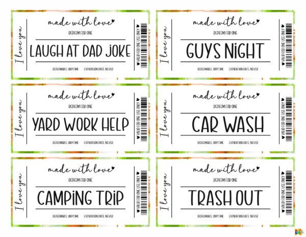 5 Father's Day Coupon Book Free Download