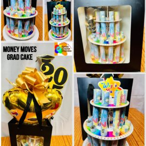 Money Moves Grad Cake