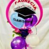Graduation Personalized Floral Bubble Balloon Arrangement In A Vase