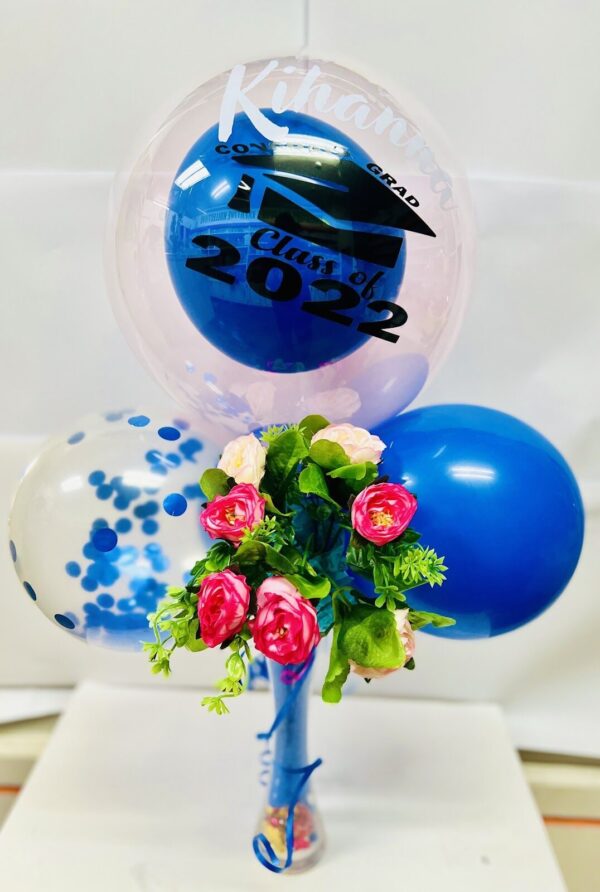 img_0565-2 Graduation Personalized Floral Bubble Balloon Arrangement In A Vase
